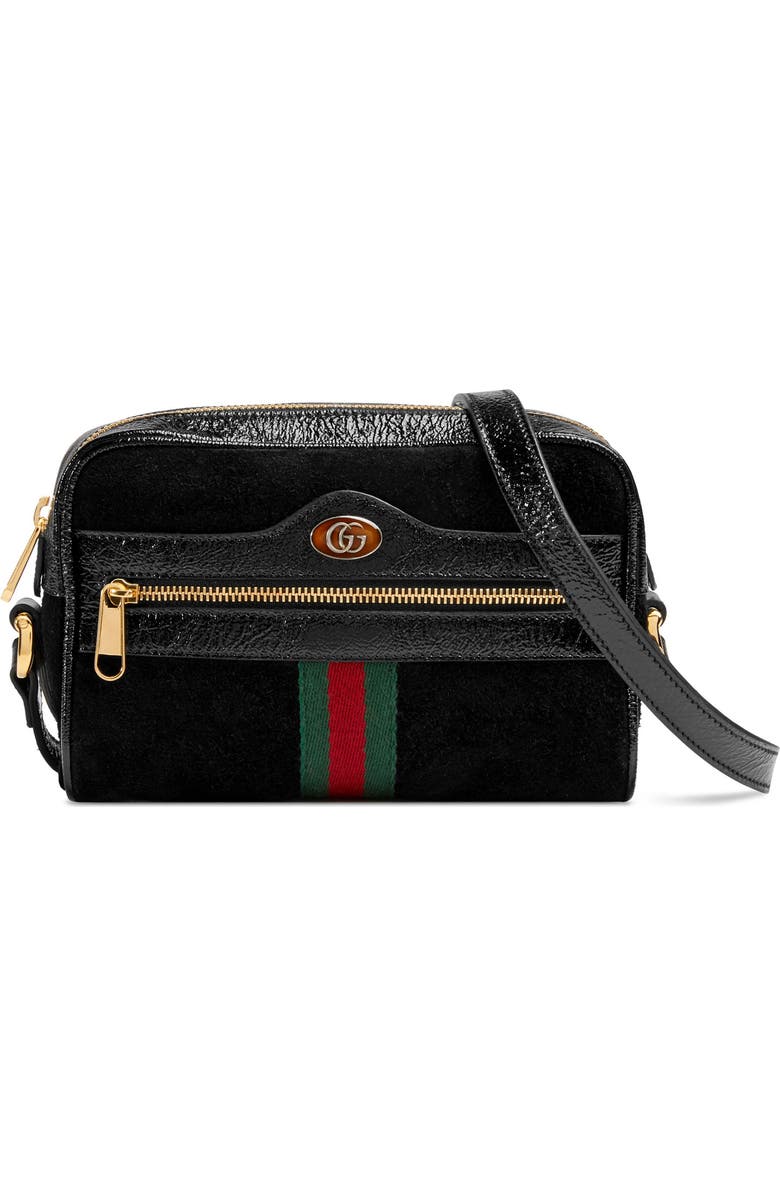 Gucci Ophidia Small Suede & Leather Crossbody Bag, Main, color,