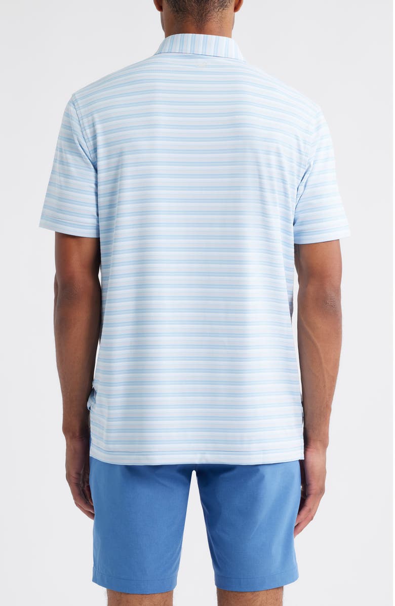 Peter Millar Atrium Stripe Performance Jersey Polo, Alternate, color, Sky
