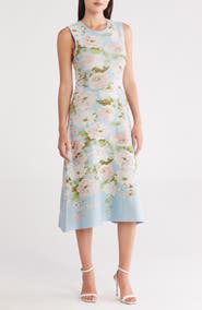 Donna Ricco Floral Sleeveless Midi Sweater Dress