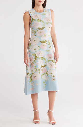 Donna Ricco Floral Sleeveless Midi Sweater Dress