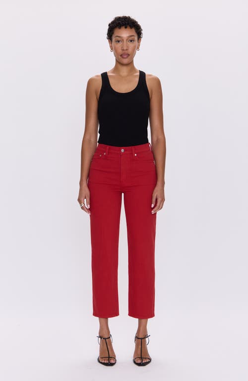 Pistola Charlie High Rise Straight Leg Pants In Samba In Red