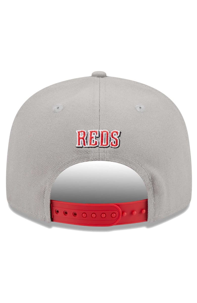 New Era Men's New Era Gray/Red Cincinnati Reds Band 9FIFTY Snapback Hat, Alternate, color, 