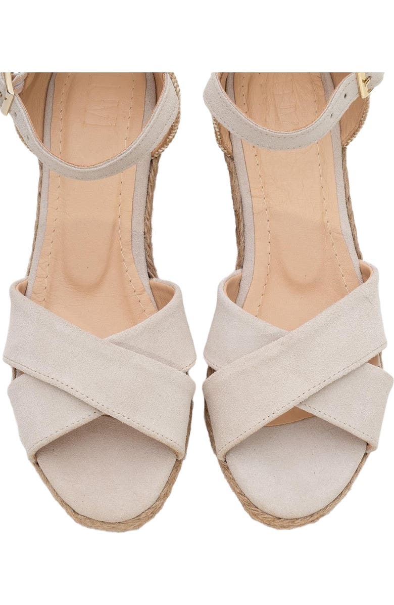 Forever & Always Shoes Miria Leather Platform Espadrille, Alternate, color, Beige Suede Leather