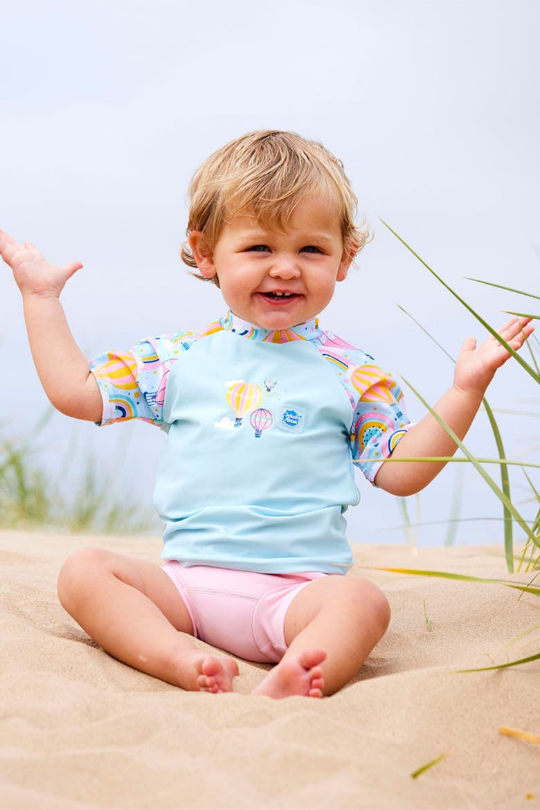 Kids Short Sleeve Rashguard, Alternate, color, Up & Away