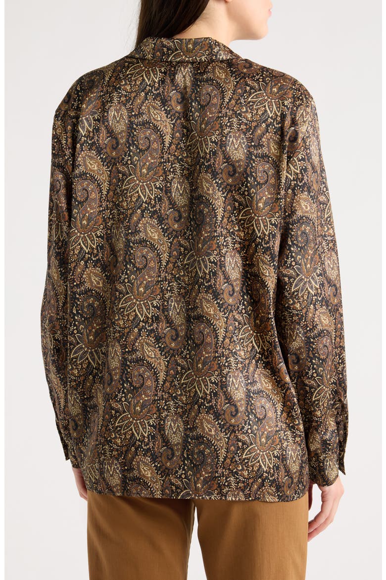 Paisley Long Sleeve Shirt, Alternate, color, BLACK