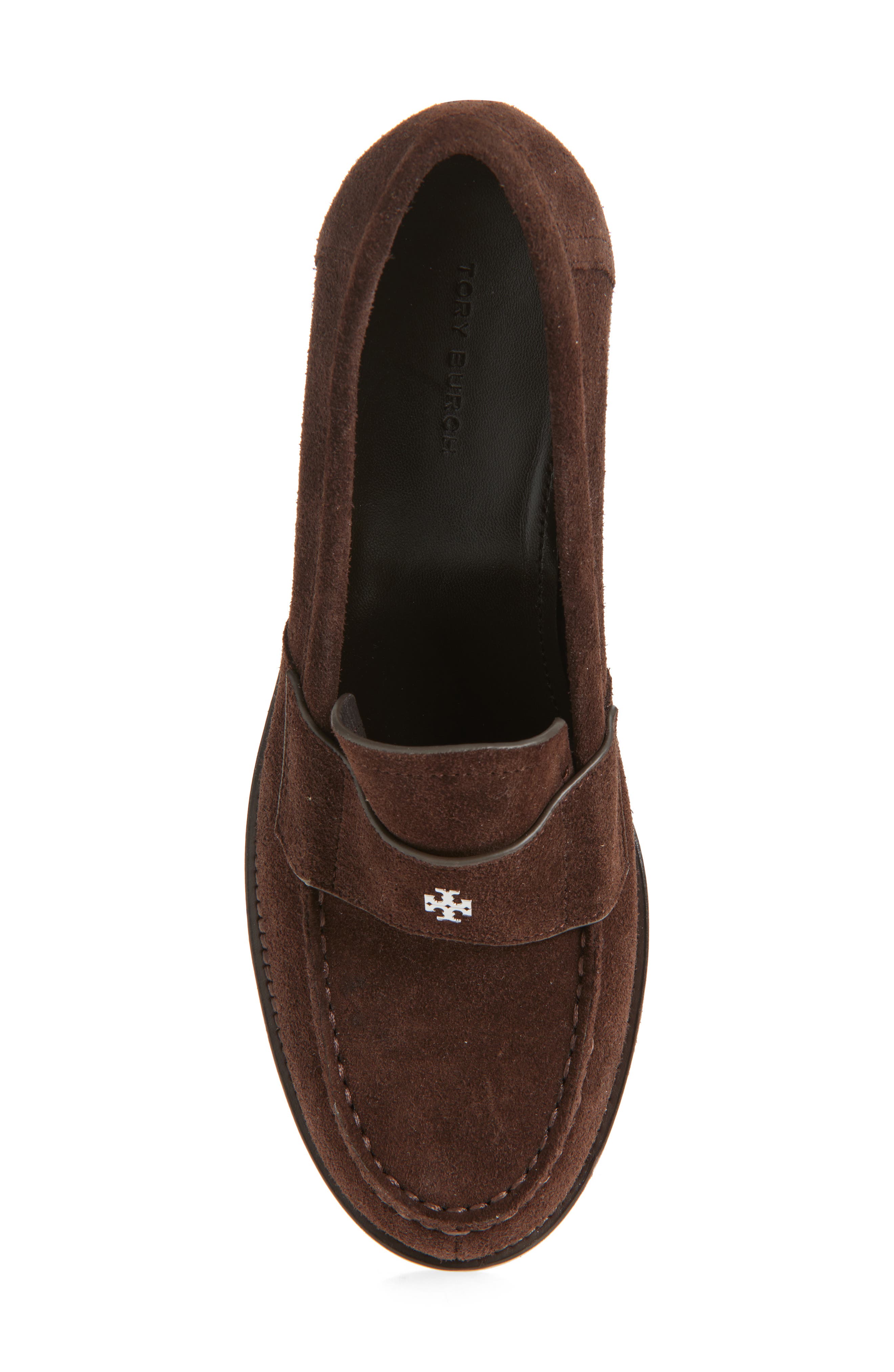Double T Logo Loafer Pump, Alternate, color, DARK COCOA