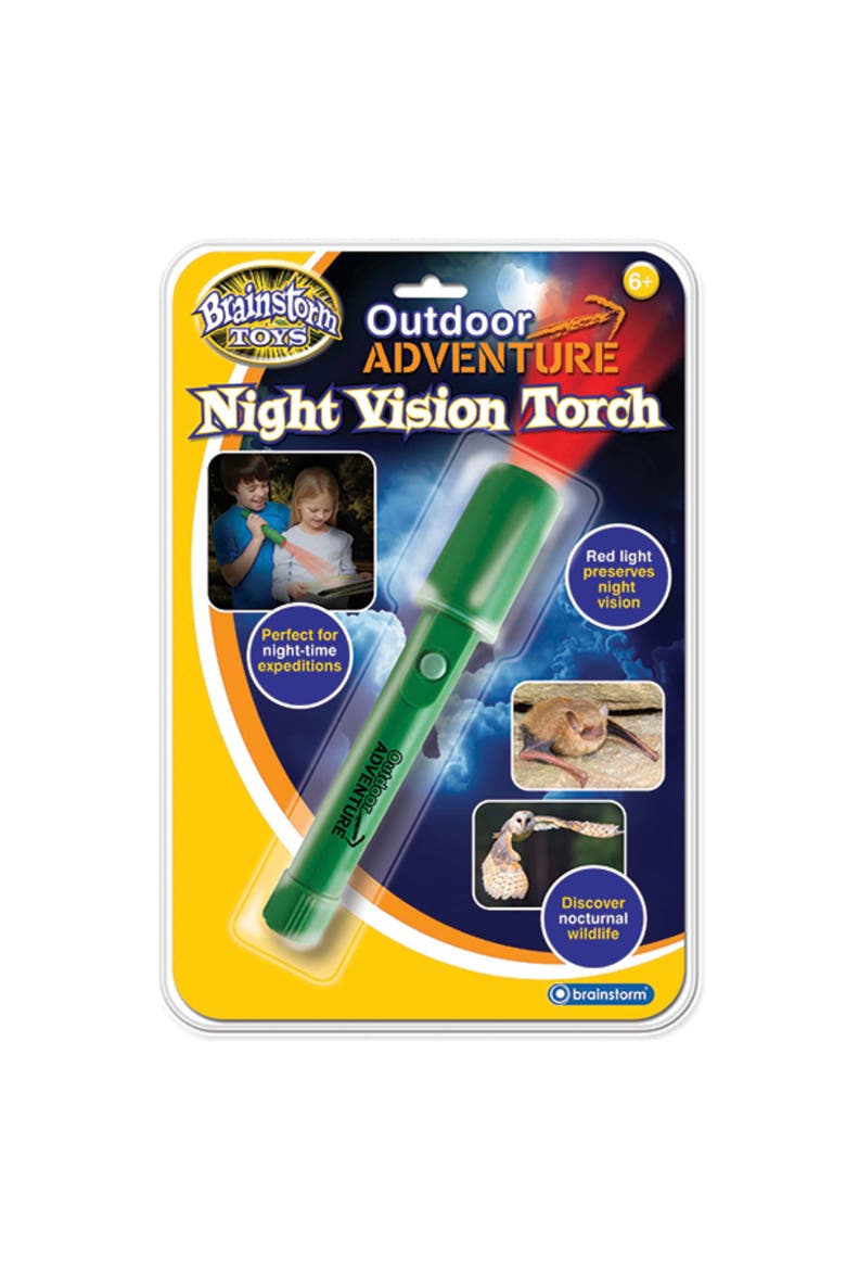 Brainstorm Toys Outdoor Adventure Night Vision Flashlight Torch, Main, color, Green