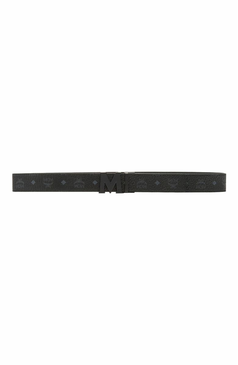 MCM Claus M Reversible Belt 1.75 inches in Visetos, Main, color, Black