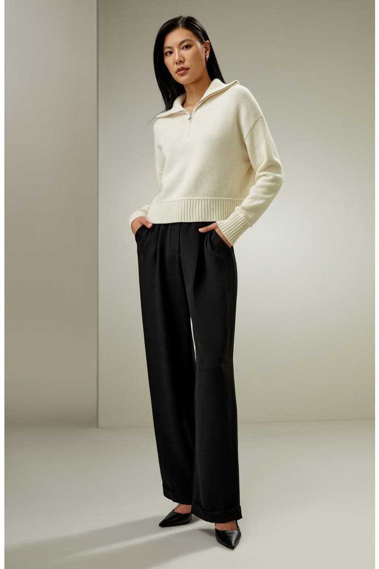 Women's Relaxed Fit Wool-Cashmere Blend Sweater, Alternate, color, White
