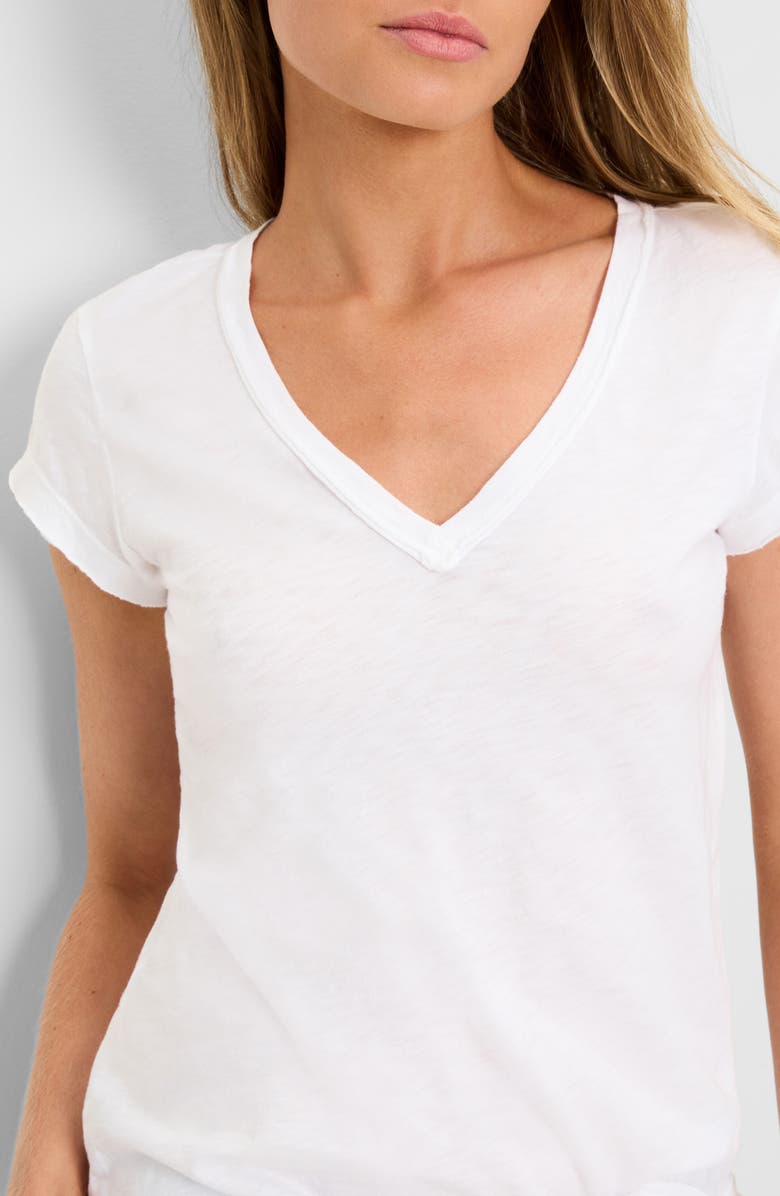 Michael Stars Baxter Raw Edge Supima<sup>®</sup> Cotton T-Shirt, Alternate, color, White
