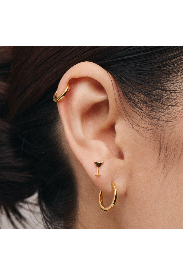 14K Yellow Gold Martini Stud, Alternate, color, Gold - Flat Black