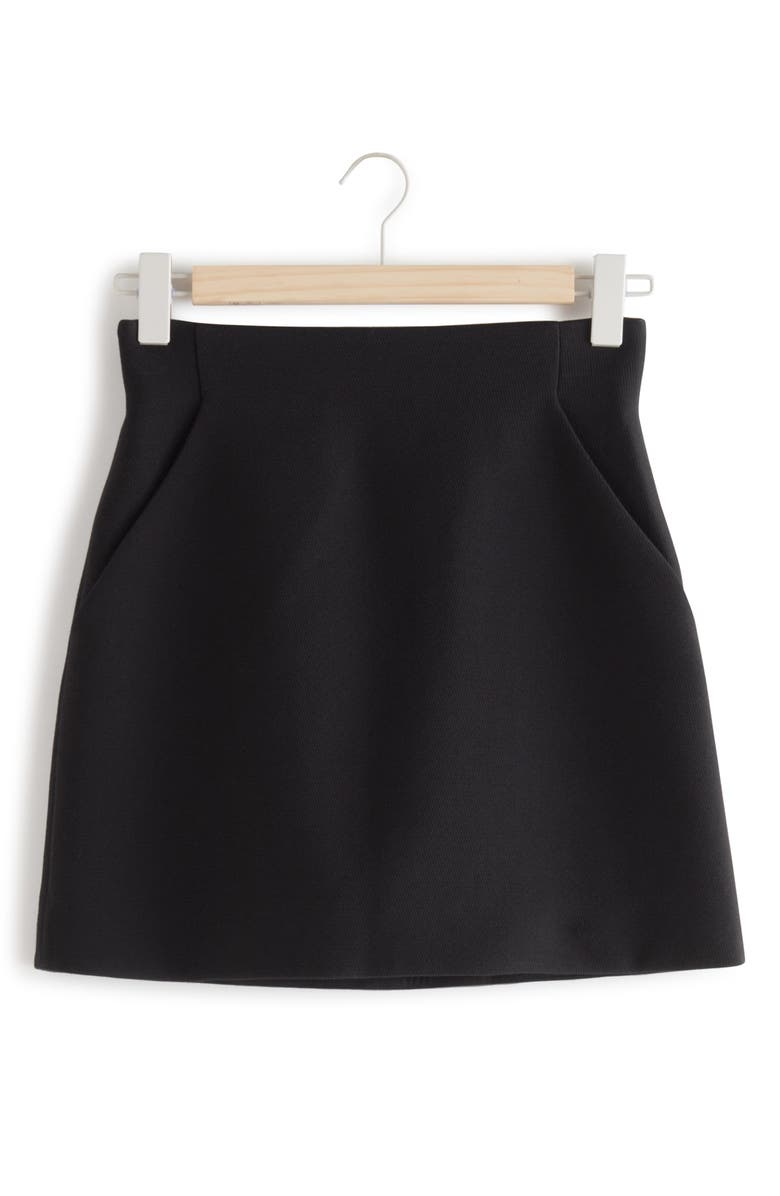 & Other Stories A-Line Miniskirt, Alternate, color, Black
