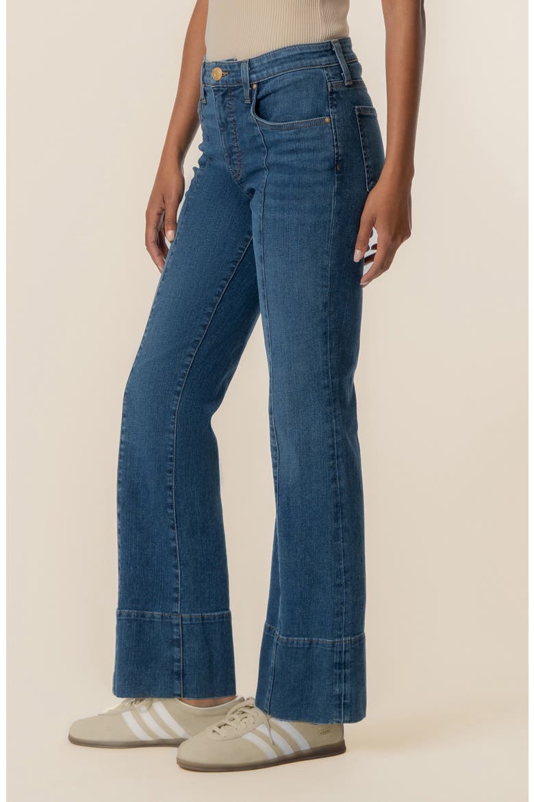 Kelsey High Waist Raw Hem Ankle Flare Leg Jeans, Alternate, color, AMAZINGLY
