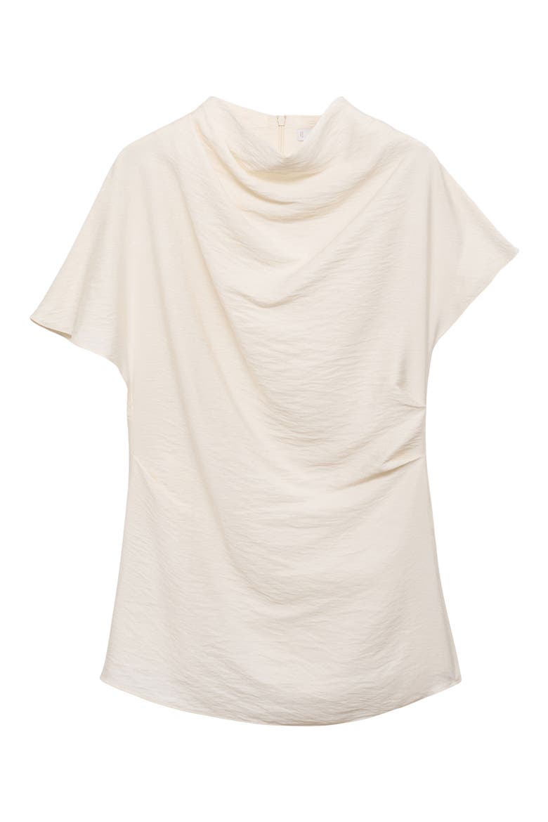 Textured Drape Neck Top, Alternate, color, ECRU