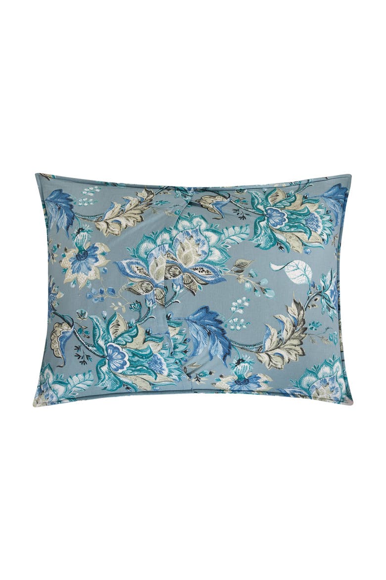 Morrison Cotton Floral Jacobean Quilt Set  - Reversible and Machine Washable, Alternate, color, Blue