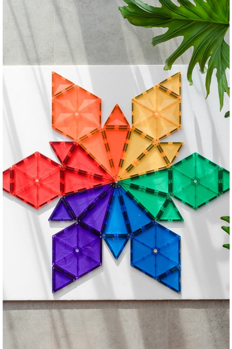 Kids' Rainbow Magnetic Tiles 30-Piece Geometry Pack, Alternate, color, RAINBOW