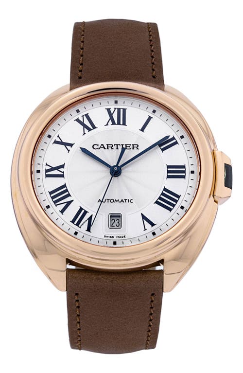 Watchfinder & Co. Cartier Preowned 2015 Cle de Cartier WGCL0004 Automatic Leather Strap Watch, 40mm in Silver  product