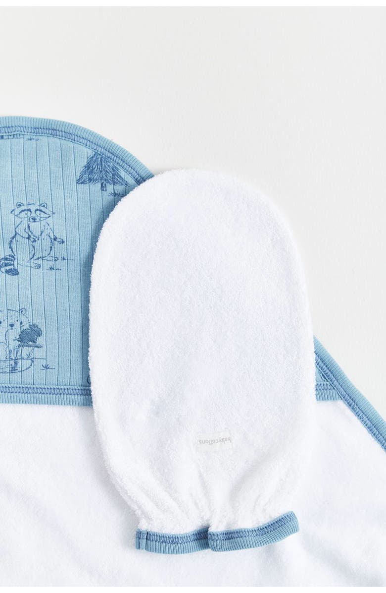 Babycottons Premium Cotton Ozy Small Hooded Towel For Infant, Alternate, color, White