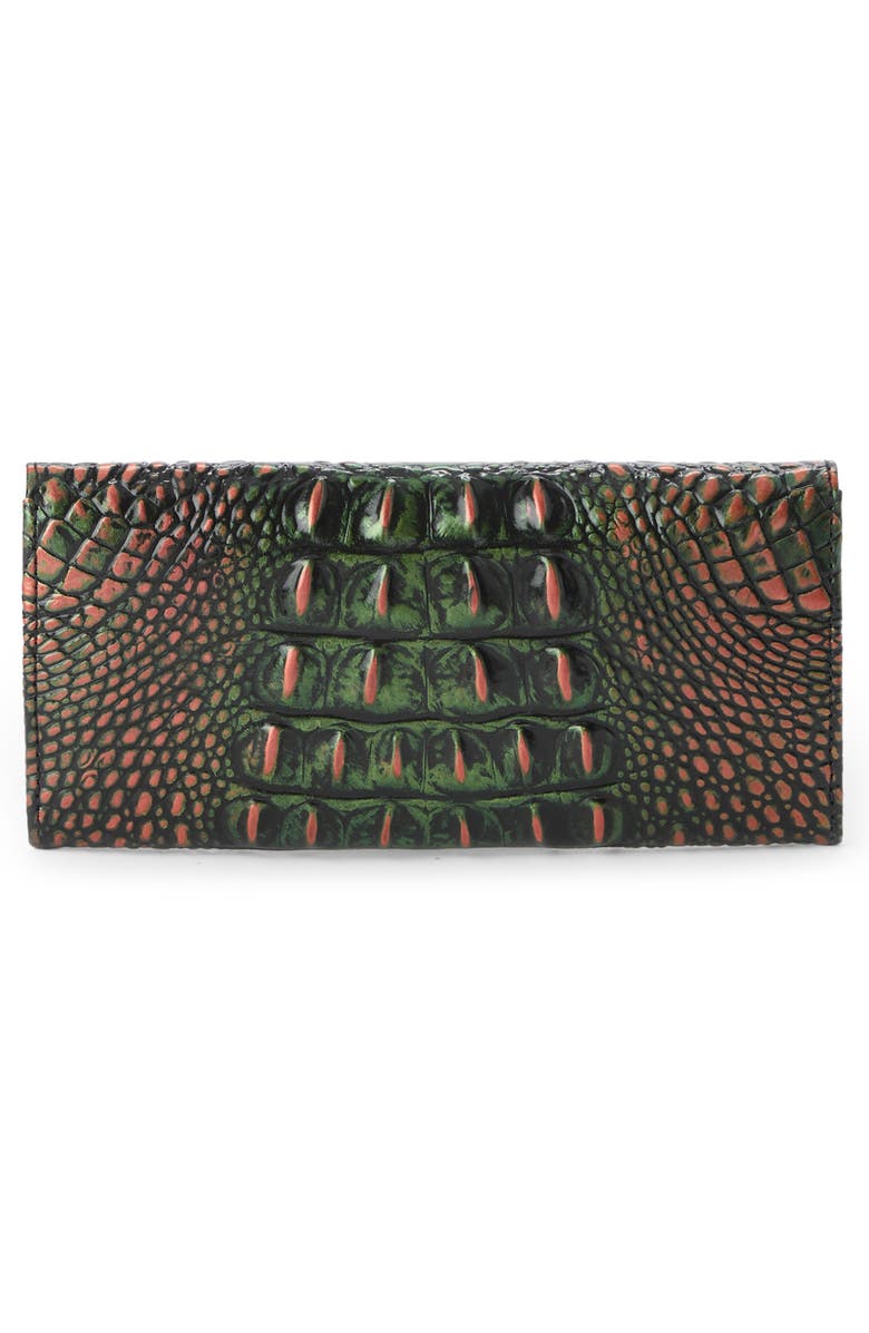 Brahmin Veronica Croc Embossed Leather Wallet, Alternate, color, Samba Melbourne