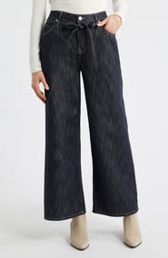 CITY BLUES Tie Waist Super Wide Leg Jeans