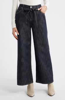 CITY BLUES Tie Waist Super Wide Leg Jeans