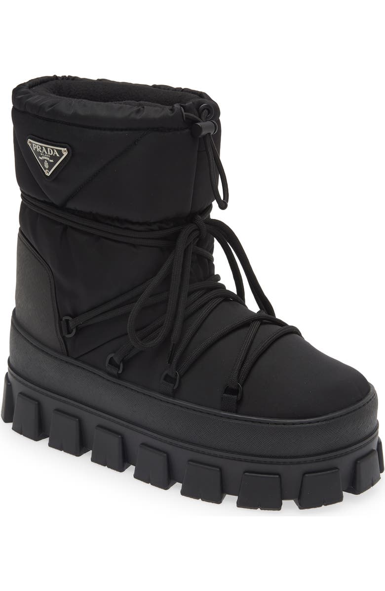Prada Recycled Nylon Snow Boot, Main, color,
