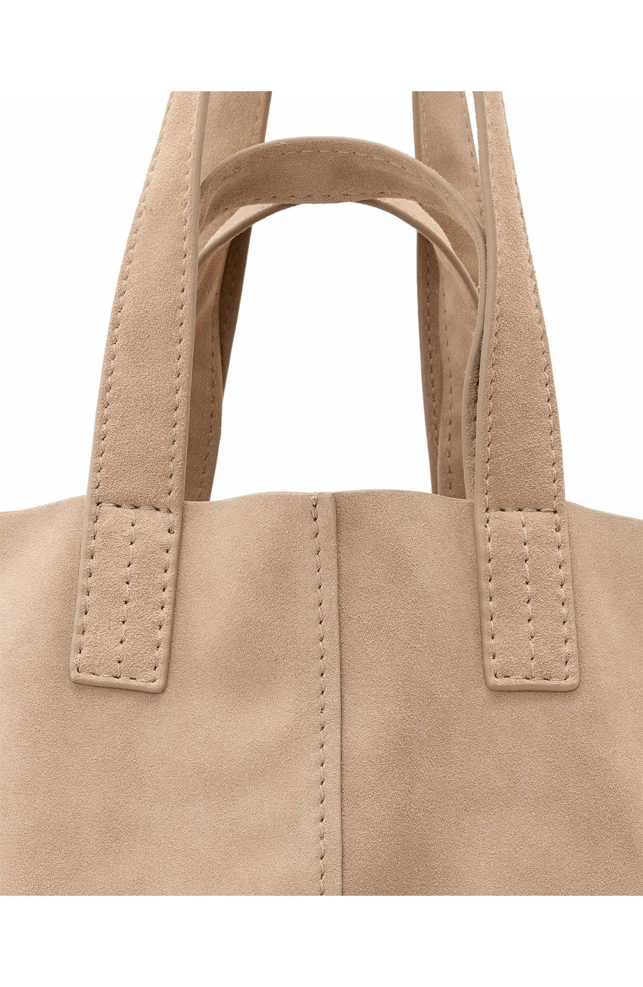 AllSaints Lutece Suede Tote, Alternate, color, Pinto Brown