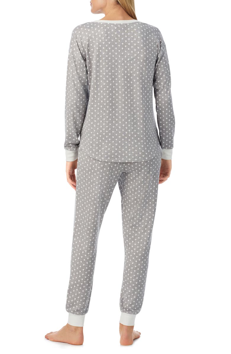 Kate Spade New York print henley pajamas, Alternate, color, Grey/ Print