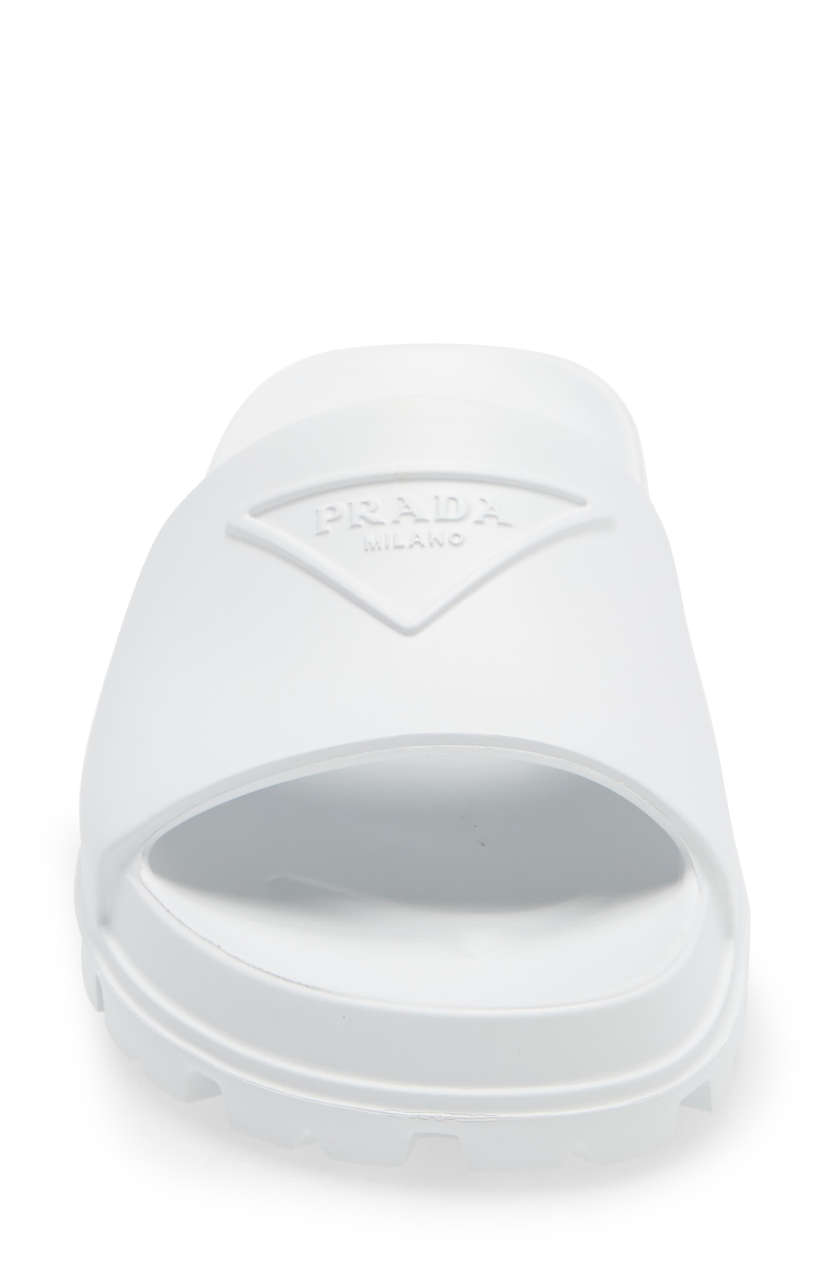 Prada Logo Slide Sandal, Alternate, color, 