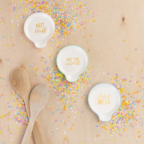 Totalee Gift Hot Stuff Spoon Rest Ceramic White In White