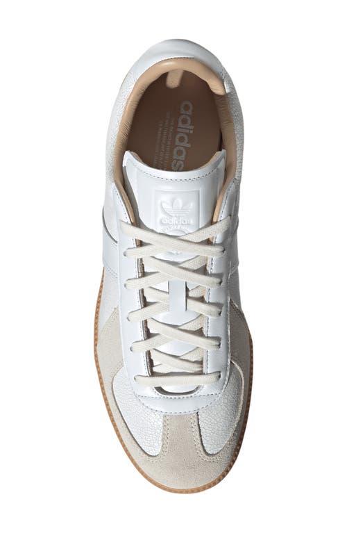 Adidas Originals Bw Army Lux Suede-trimmed Paneled Cracked-leather Sneakers In White/white/gum