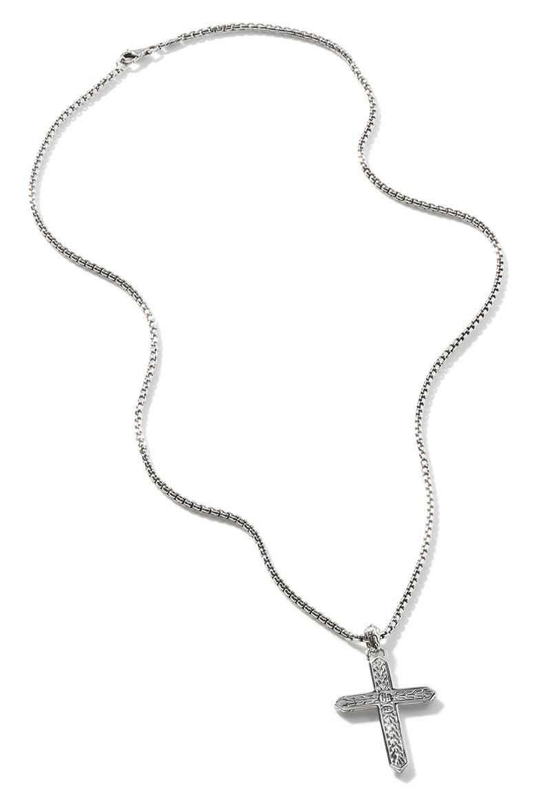 Men's Classic Chain Cross Pendant Necklace, Alternate, color, SILVER