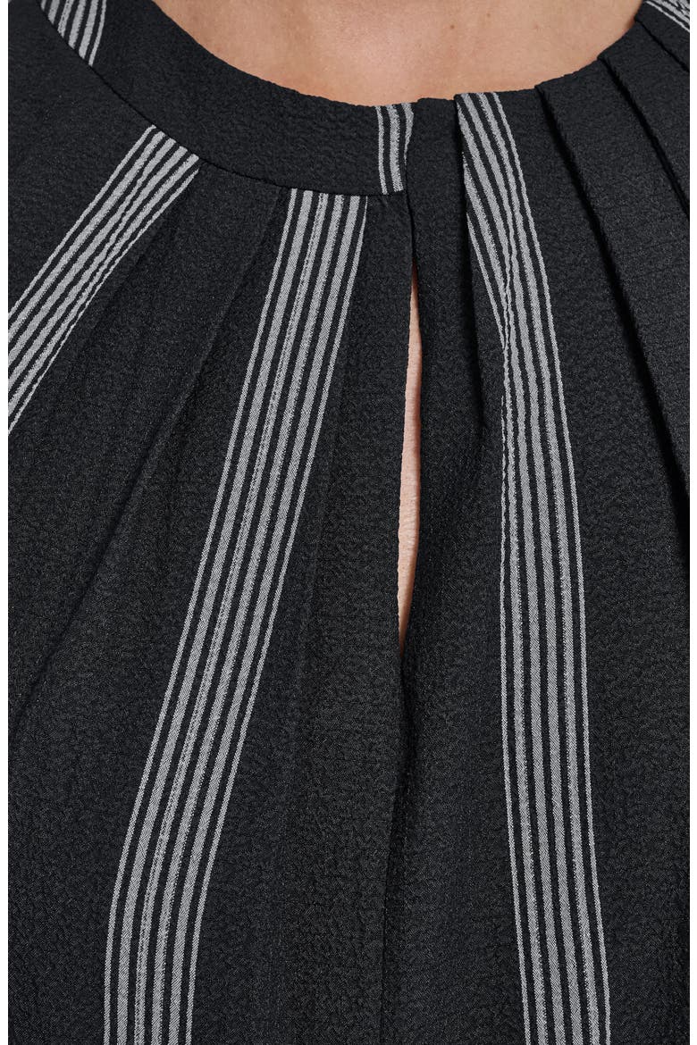 Stripe Midi Dress, Alternate, color, BLACK/ WHITE