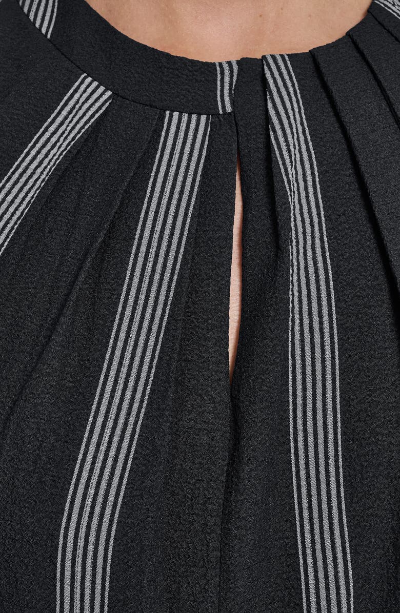 Calvin Klein Stripe Midi Dress, Alternate, color, Black/ White