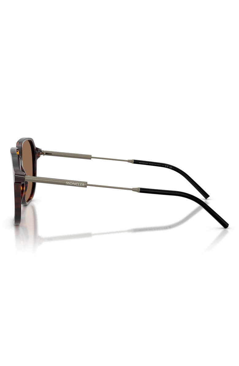 Moncler 54mm Pilot Sunglasses, Alternate, color, Shiny Havana / Brown Solid
