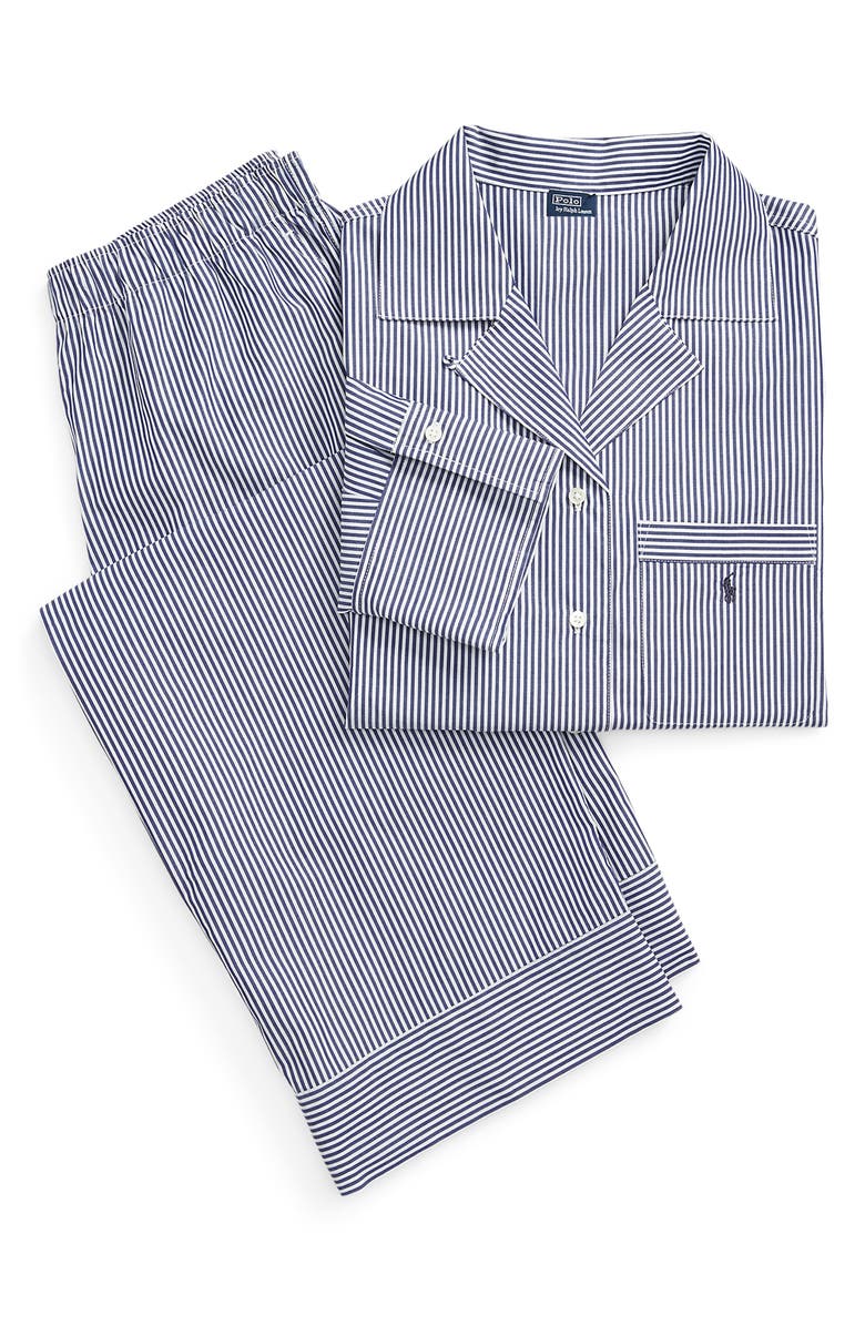 Polo Ralph Lauren Cotton Poplin Pajamas, Alternate, color, Purple Stripes