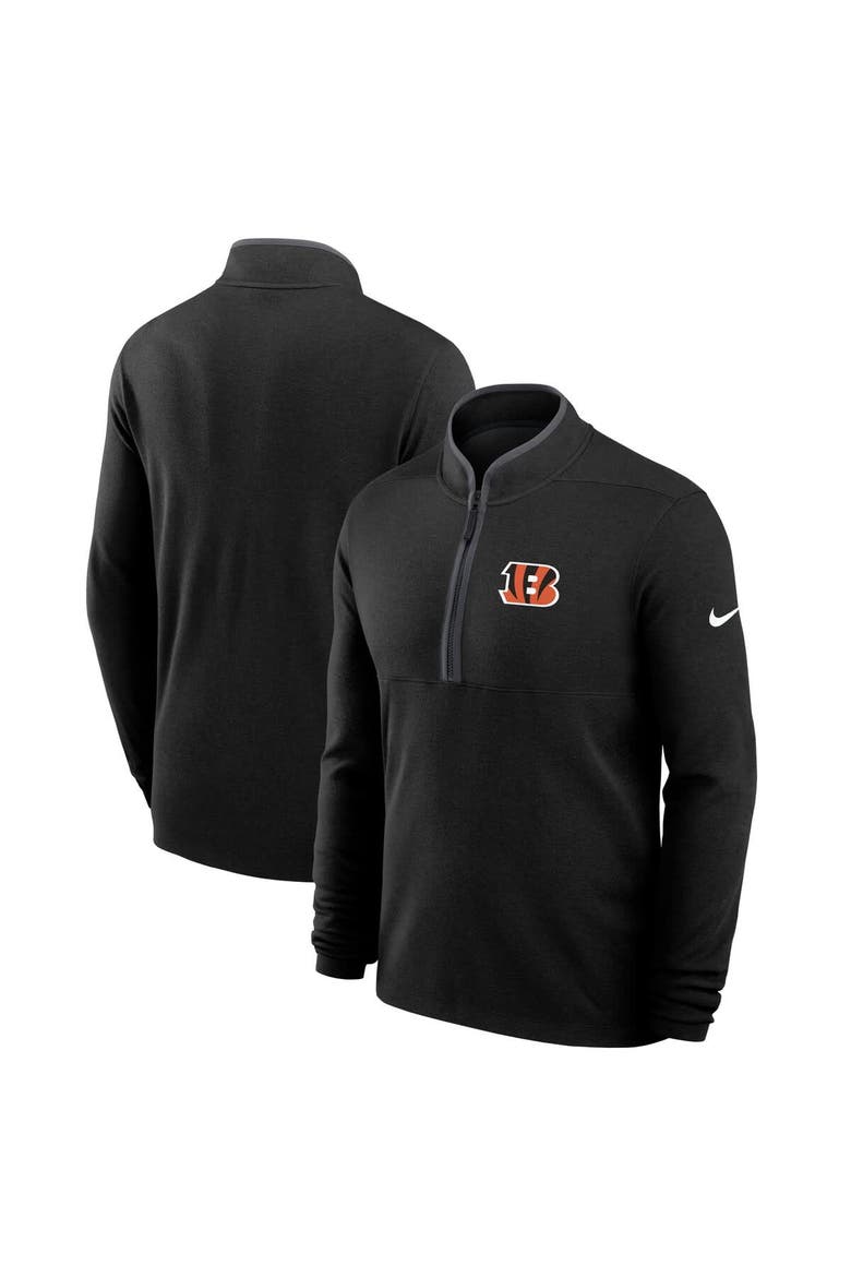 Men's Nike Black Cincinnati Bengals Lightweight Victory Performance Half-Zip Pullover, Alternate, color, Black
