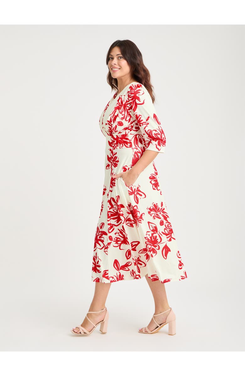 Scarlett & Jo Helena Jersey Midi Dress, Alternate, color, Ivory Red