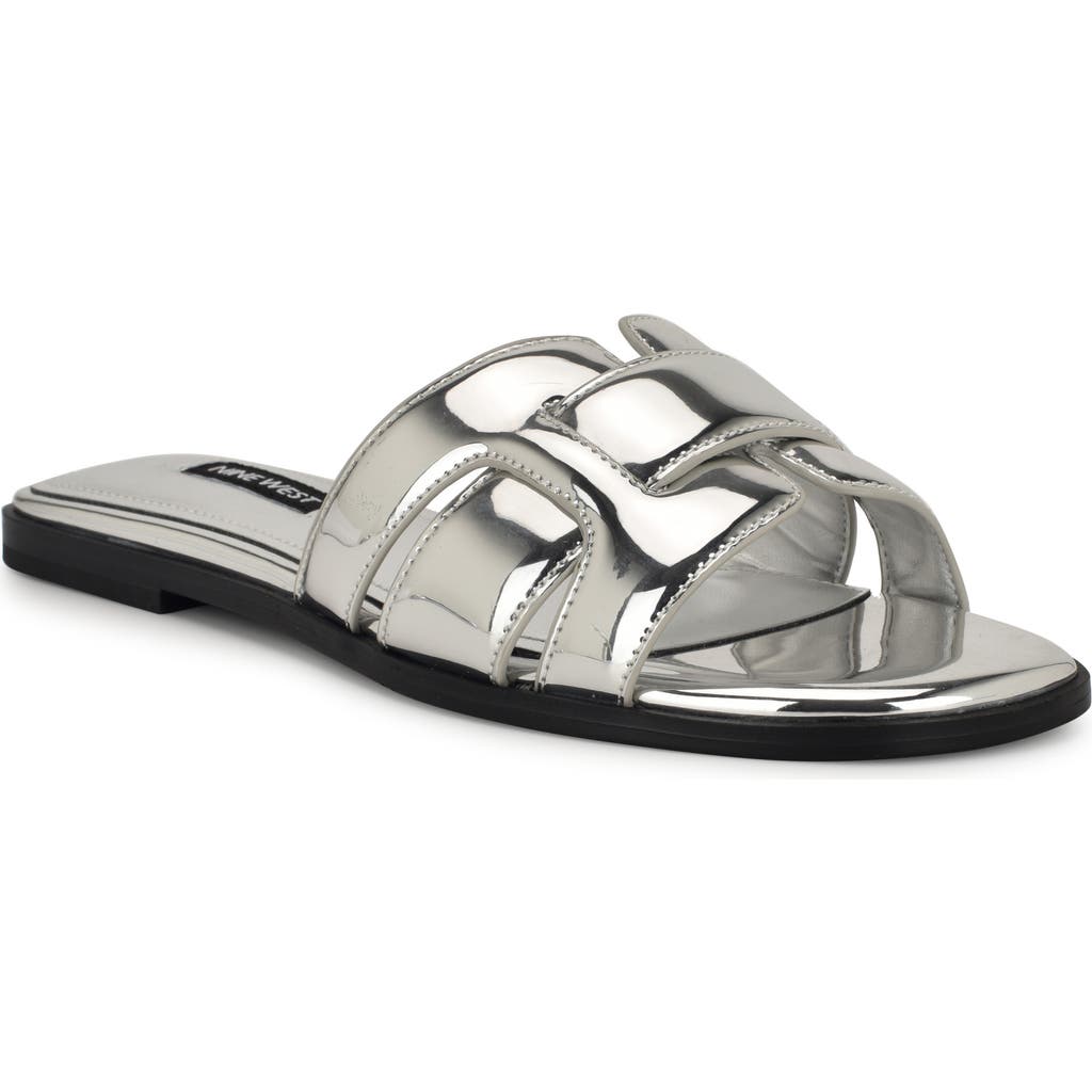 Nine West Germani Slide Sandal In Silver