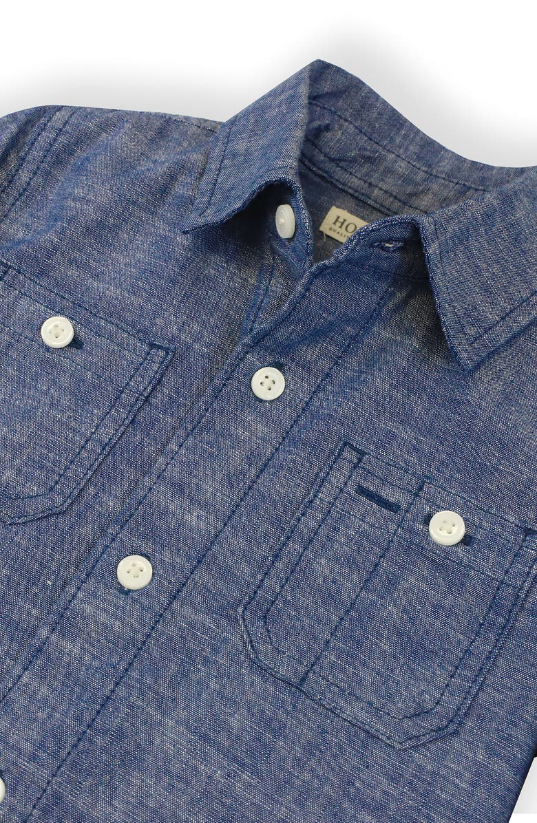 Hope & Henry Organic Long Sleeve Chambray Button Down Shirt, Alternate, color, Blue Chambray