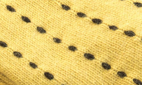 Portolano Contrast Stitch Wool Blend Gloves In Yellow