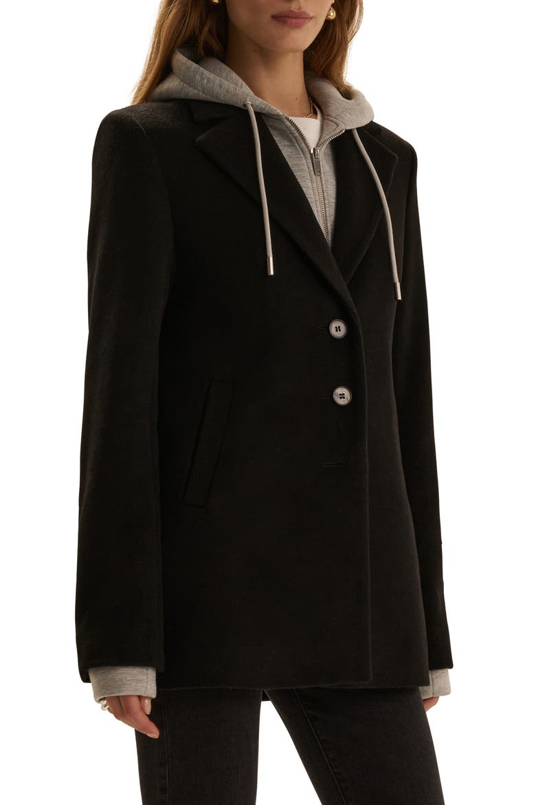 Short Wool Blend Sport Coat, Alternate, color, BLACK