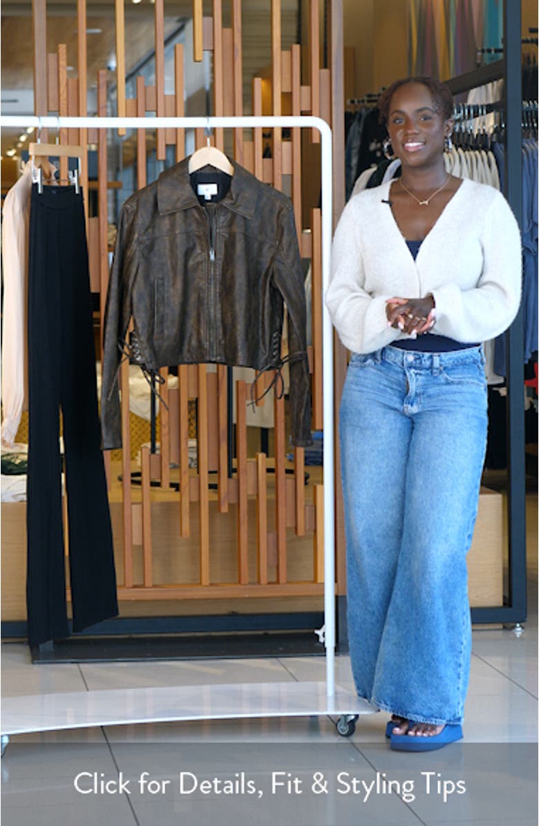 Side Tie Faux Leather Moto Jacket, sales video thumbnail