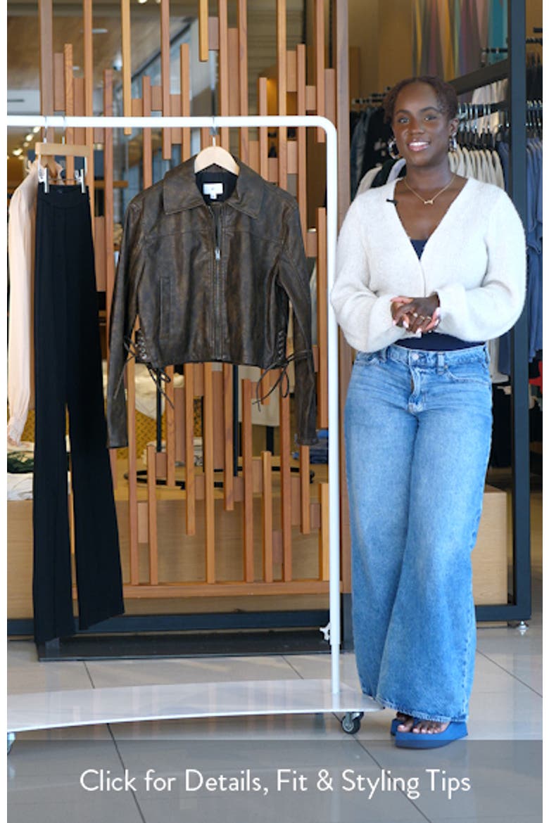Side Tie Faux Leather Moto Jacket video