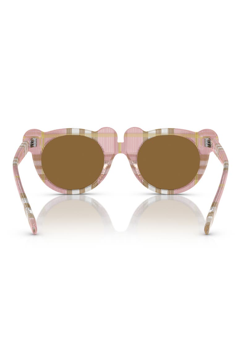 Kids' 43mm Irregular Sunglasses, Alternate, color, CHECK PINK / BRONZE