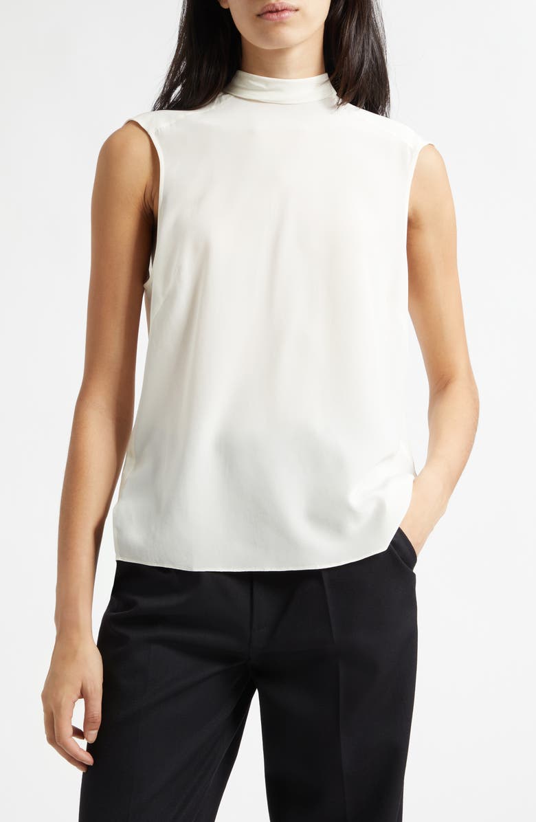 BOSS Besei Silk Top, Main, color, Soft Cream