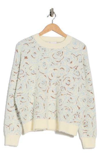 Dr2 By Daniel Rainn Yummy Eyelash Crewneck Sweater In Neutral