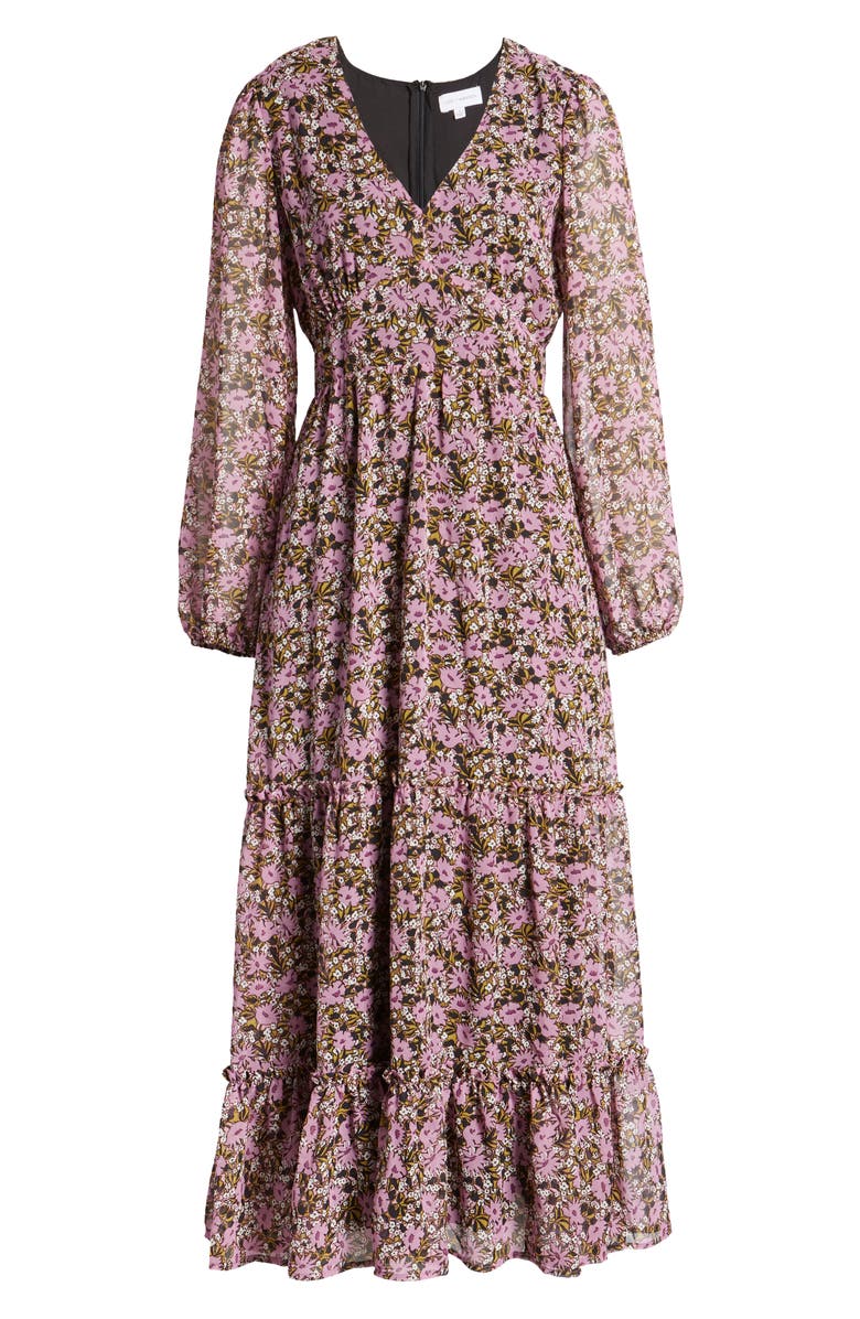 Lost + Wander Lovestoned Floral Long Sleeve Dress, Alternate, color, Purple