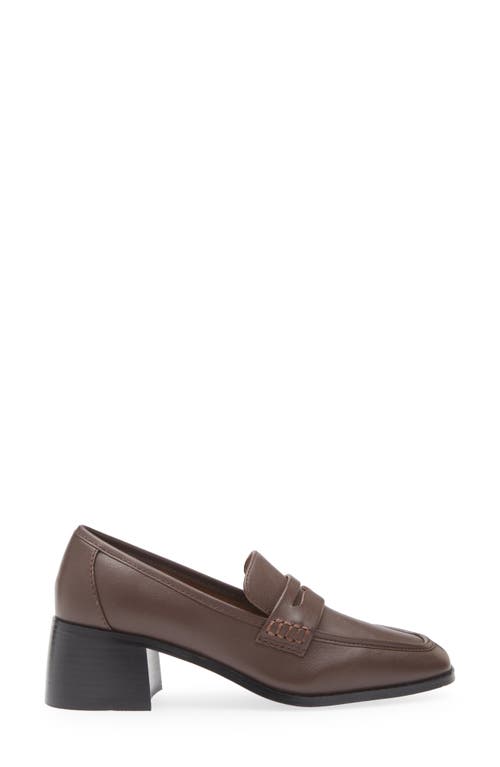Reiss Heidi Penny Loafer Pump In Chocolate