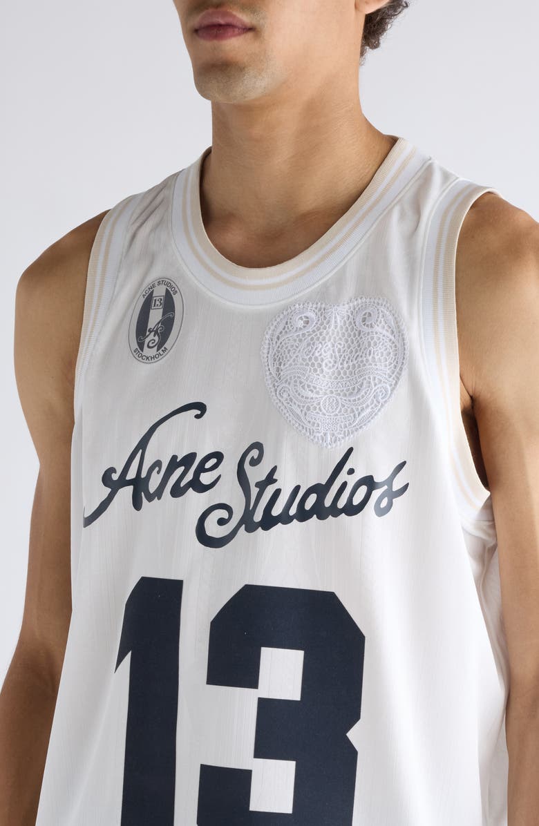 Acne Studios Eichael Sports Graphic Jersey, Alternate, color, White